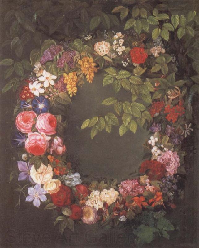 Jensen Johan Garland of flowers Norge oil painting art